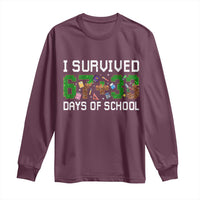 I Survived 67 33 Days Of School Long Sleeve Shirt Funny 100 Days of School 67 Pixel Game - Wonder Print Shop