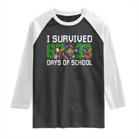 I Survived 67 33 Days Of School Raglan Shirt Funny 100 Days of School 67 Pixel Game - Wonder Print Shop