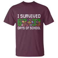 I Survived 67 33 Days Of School T Shirt Funny 100 Days of School 67 Pixel Game - Wonder Print Shop