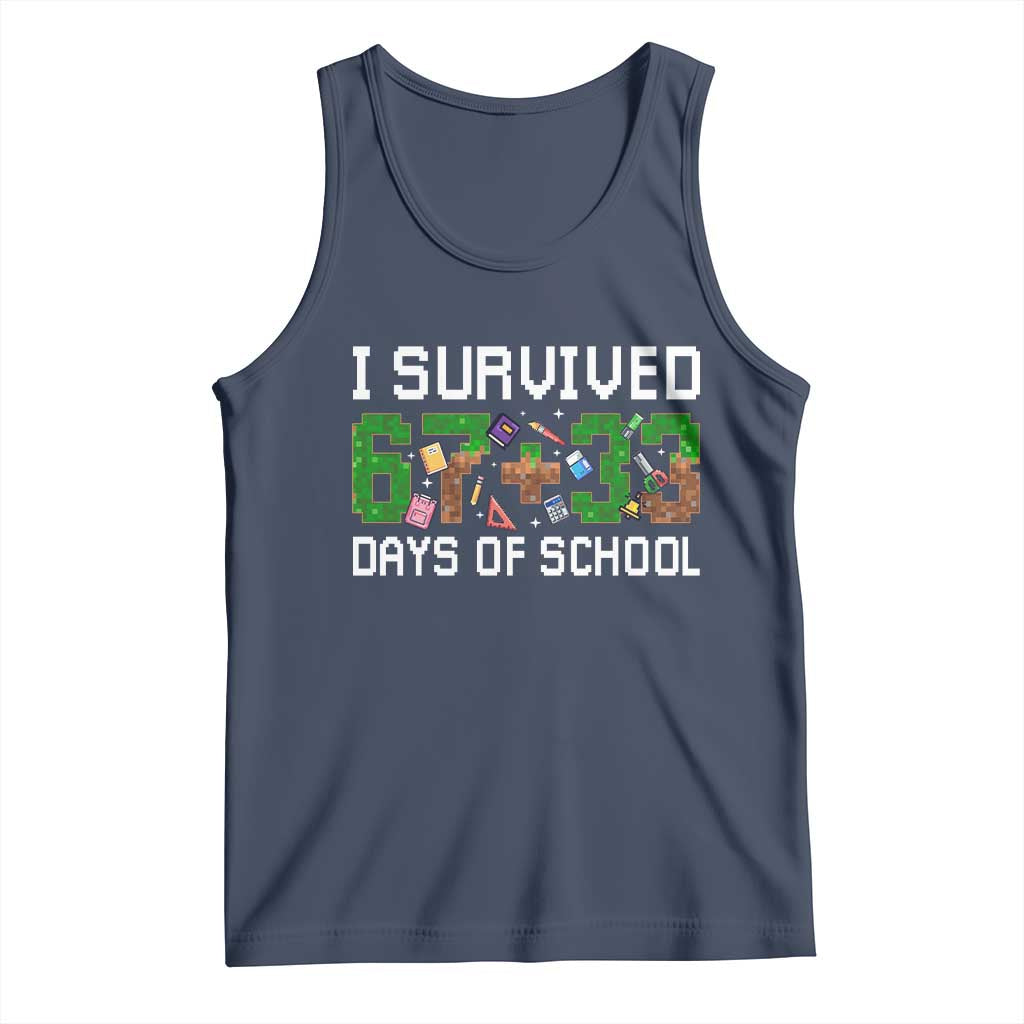I Survived 67 33 Days Of School Tank Top Funny 100 Days of School 67 Pixel Game - Wonder Print Shop
