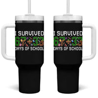 I Survived 67 33 Days Of School Tumbler With Handle Funny 100 Days of School 67 Pixel Game
