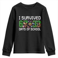 I Survived 67 33 Days Of School Youth Sweatshirt Funny 100 Days of School 67 Pixel Game - Wonder Print Shop