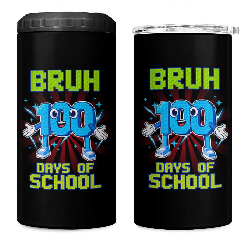 Bruh I Survived 67 33 Days Of School 4 in 1 Can Cooler Tumbler Funny 100th Days of School 67 Game Meme