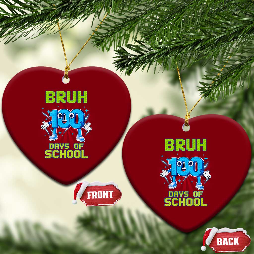 Bruh I Survived 67 33 Days Of School Ceramic Ornament Funny 100th Days of School 67 Game Meme - Wonder Print Shop