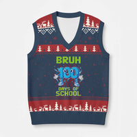 Bruh I Survived 67 33 Days Of School V-Neck Knit Sweater Vest Funny 100th Days of School 67 Game Meme - Wonder Print Shop