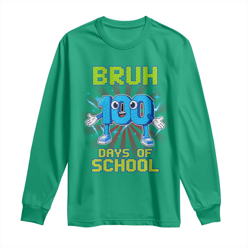 Bruh I Survived 67 33 Days Of School Long Sleeve Shirt Funny 100th Days of School 67 Game Meme - Wonder Print Shop