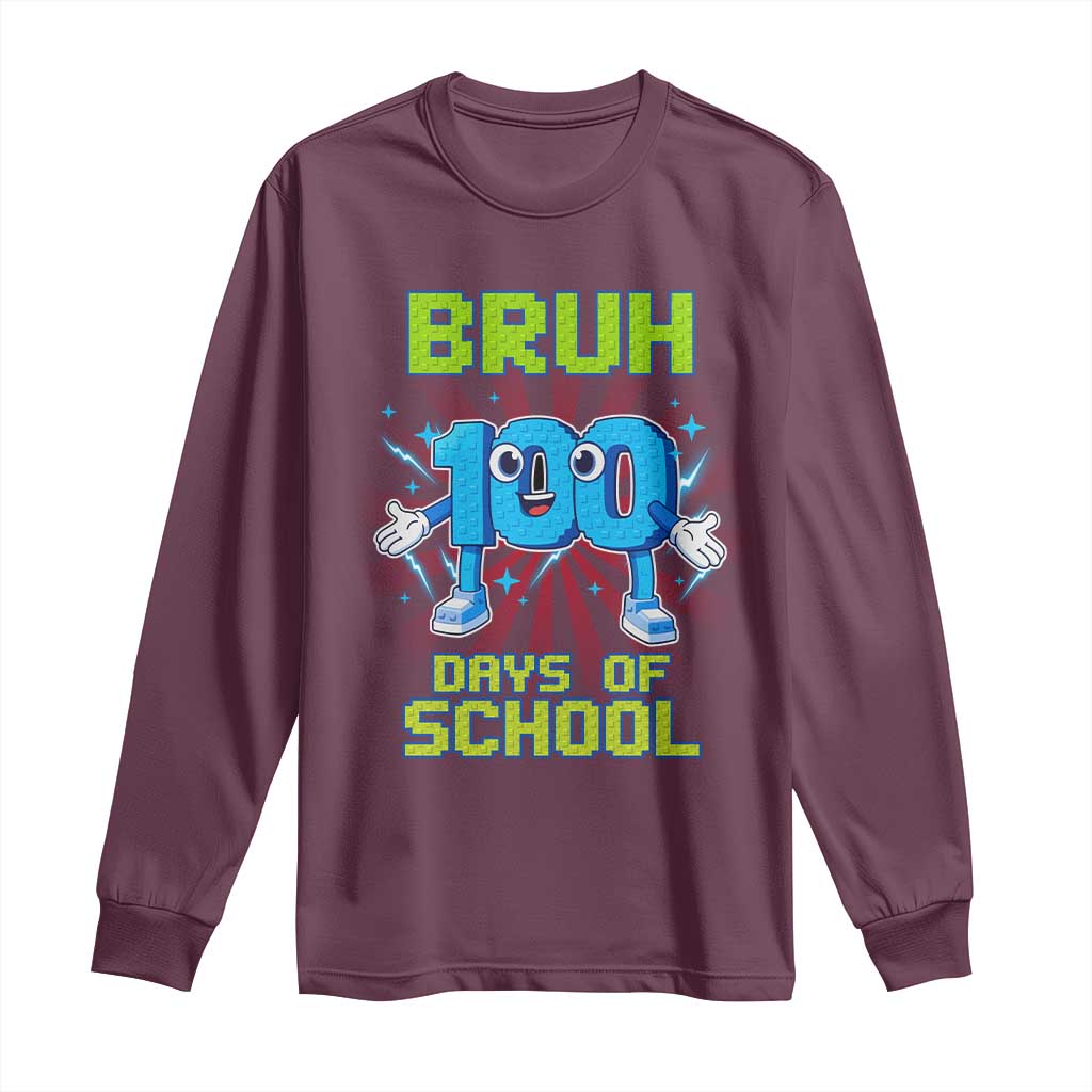 Bruh I Survived 67 33 Days Of School Long Sleeve Shirt Funny 100th Days of School 67 Game Meme - Wonder Print Shop