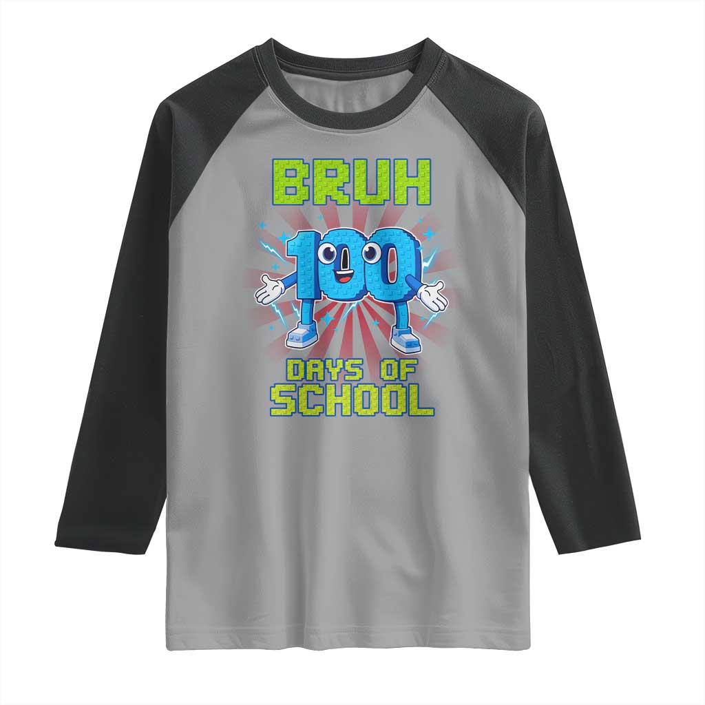Bruh I Survived 67 33 Days Of School Raglan Shirt Funny 100th Days of School 67 Game Meme - Wonder Print Shop