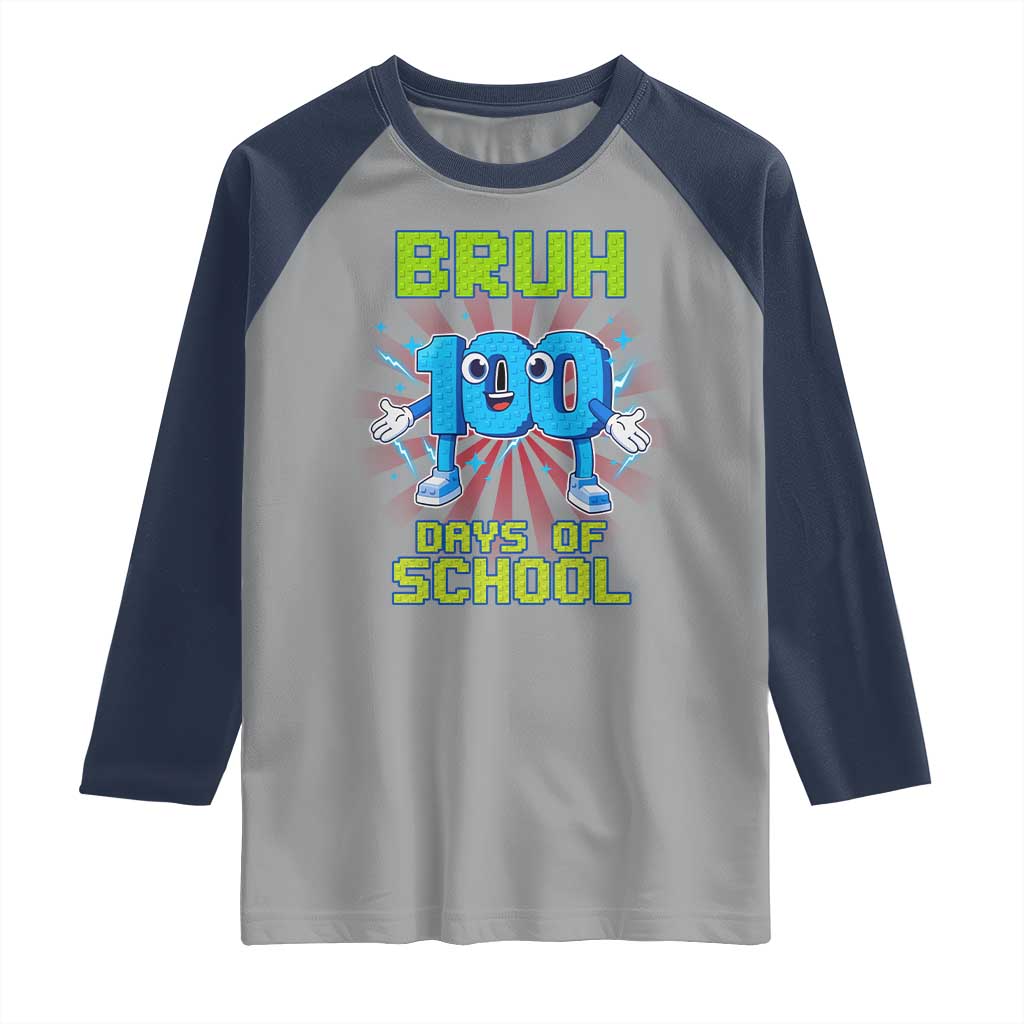 Bruh I Survived 67 33 Days Of School Raglan Shirt Funny 100th Days of School 67 Game Meme - Wonder Print Shop