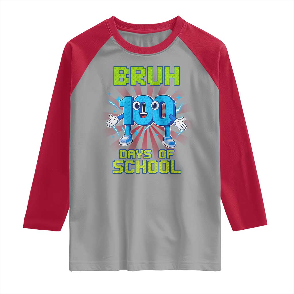 Bruh I Survived 67 33 Days Of School Raglan Shirt Funny 100th Days of School 67 Game Meme - Wonder Print Shop