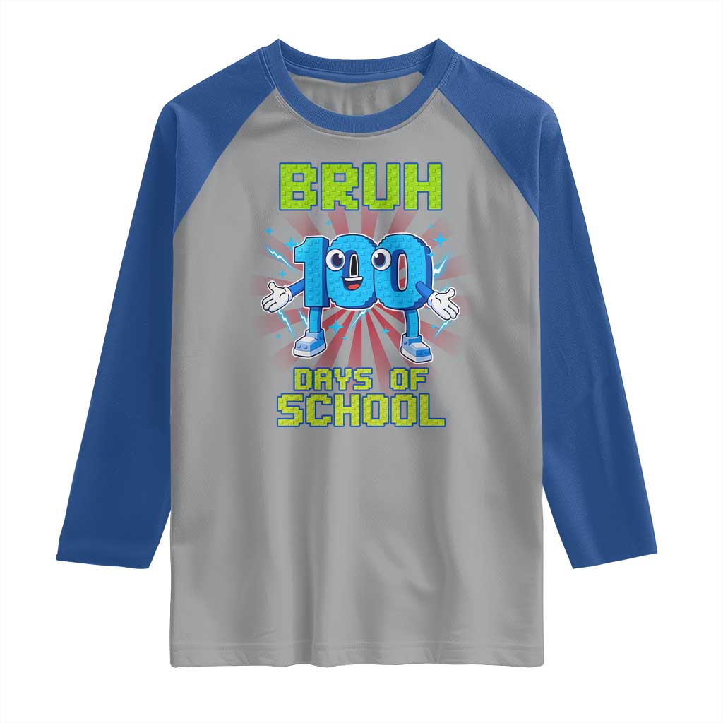 Bruh I Survived 67 33 Days Of School Raglan Shirt Funny 100th Days of School 67 Game Meme - Wonder Print Shop