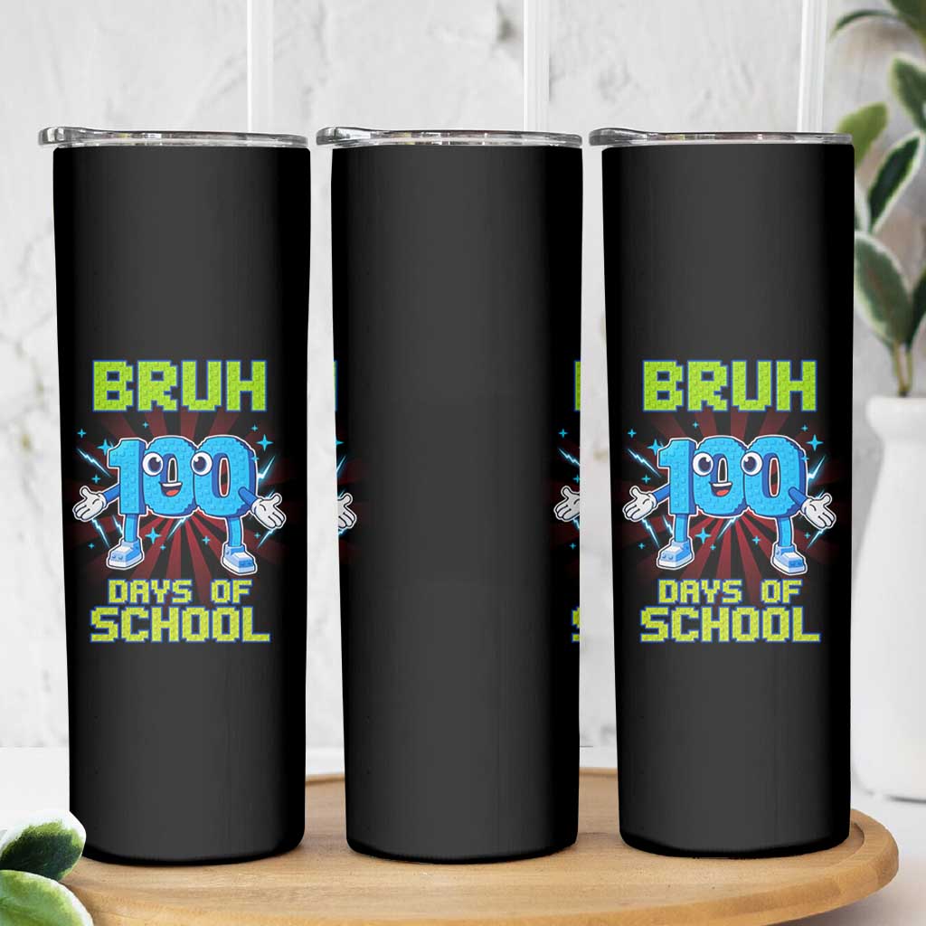Bruh I Survived 67 33 Days Of School Skinny Tumbler Funny 100th Days of School 67 Game Meme