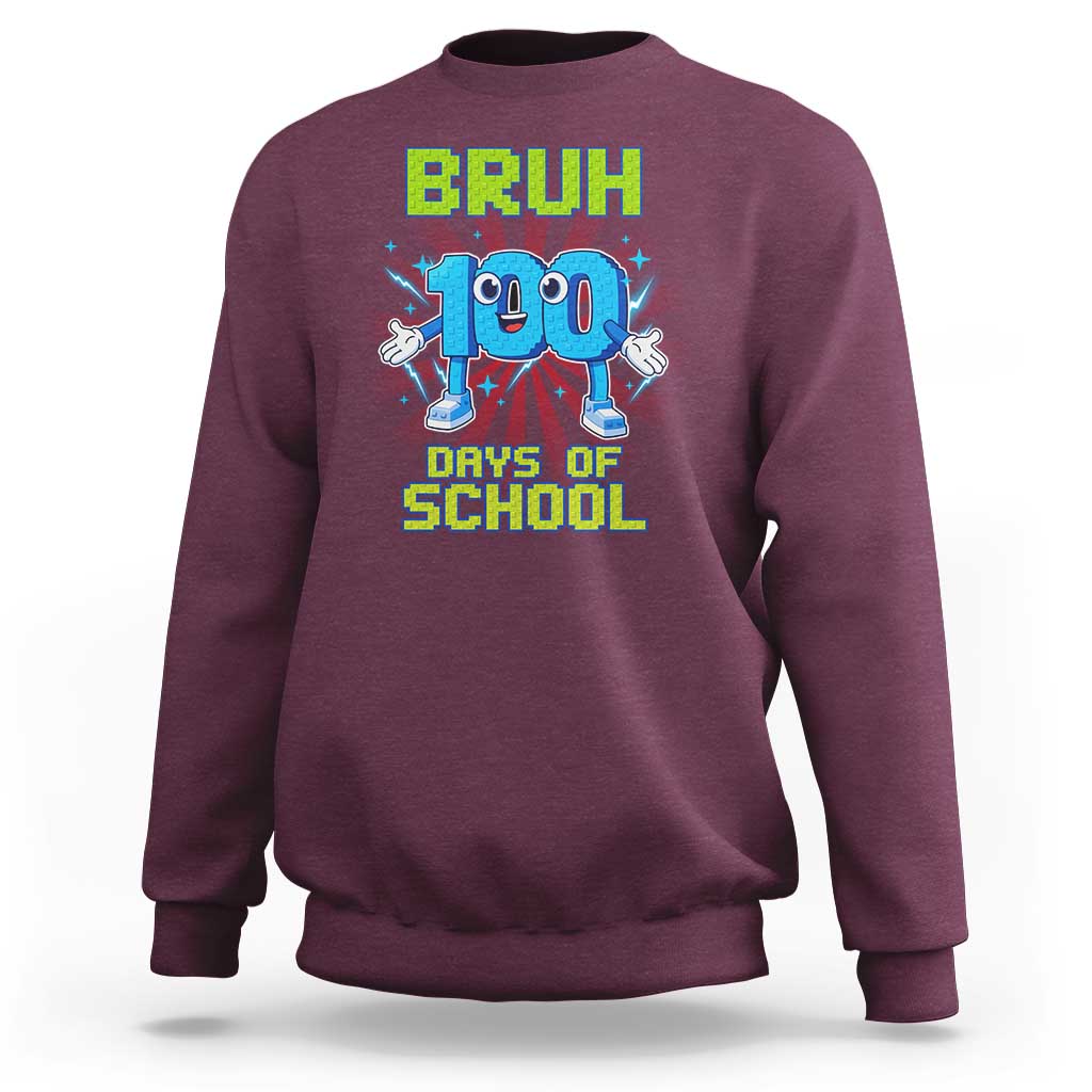 Bruh I Survived 67 33 Days Of School Sweatshirt Funny 100th Days of School 67 Game Meme - Wonder Print Shop