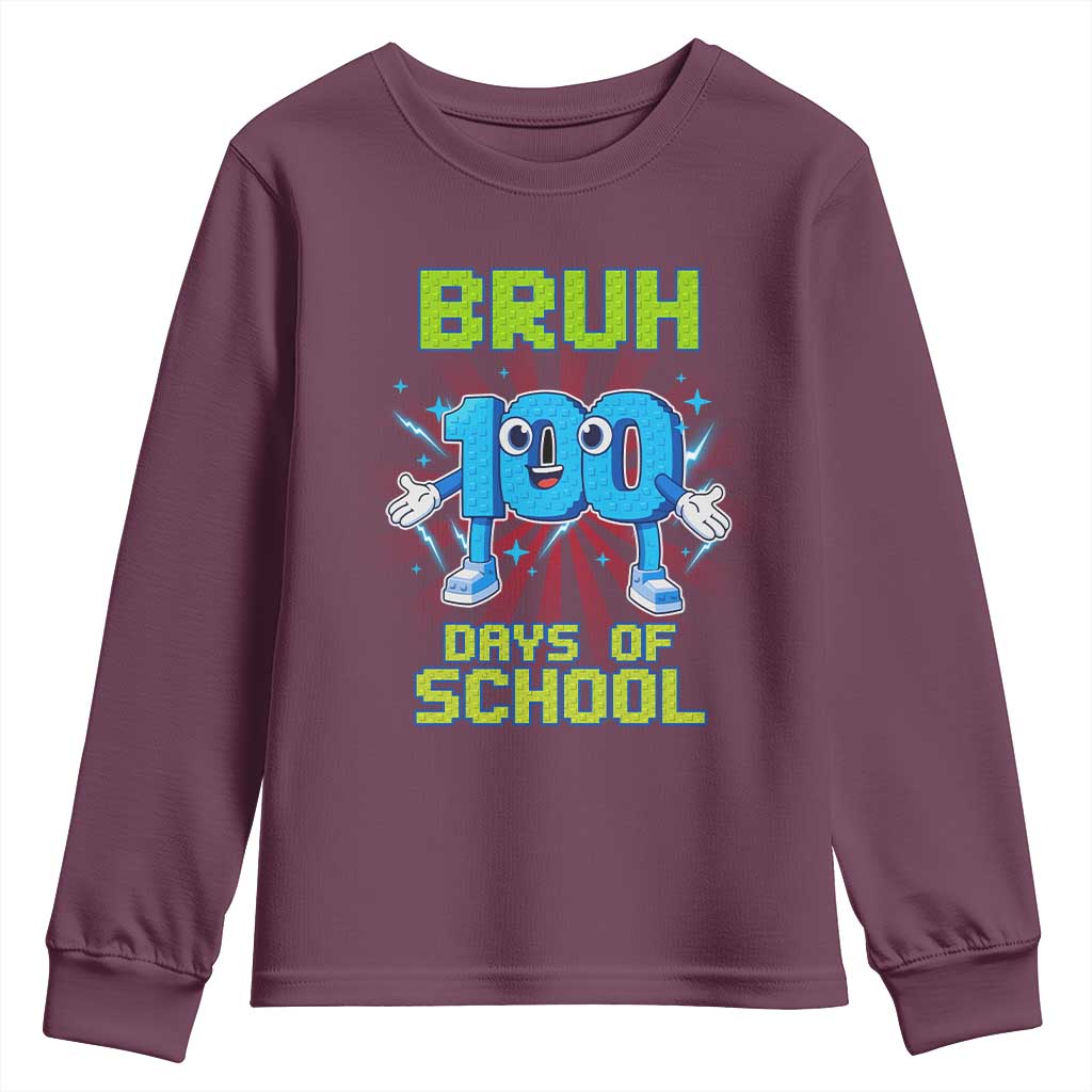 Bruh I Survived 67 33 Days Of School Youth Sweatshirt Funny 100th Days of School 67 Game Meme - Wonder Print Shop