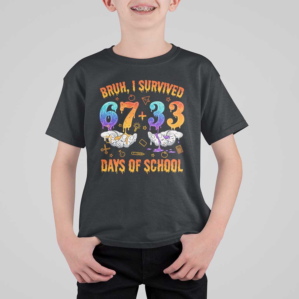 Bruh I Survived 67 33 Days Of School T Shirt For Kid Funny 100th Days of School Teacher 67 Drip - Wonder Print Shop
