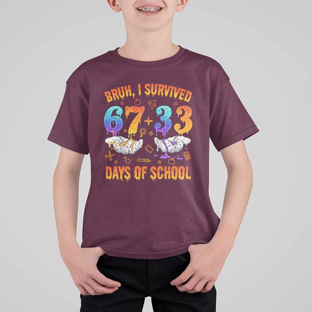 Bruh I Survived 67 33 Days Of School T Shirt For Kid Funny 100th Days of School Teacher 67 Drip - Wonder Print Shop