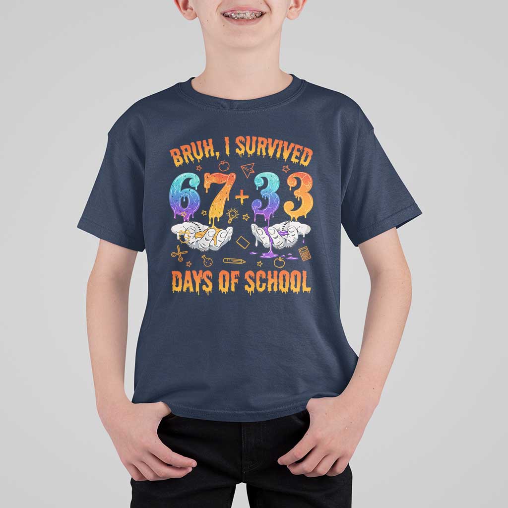 Bruh I Survived 67 33 Days Of School T Shirt For Kid Funny 100th Days of School Teacher 67 Drip - Wonder Print Shop