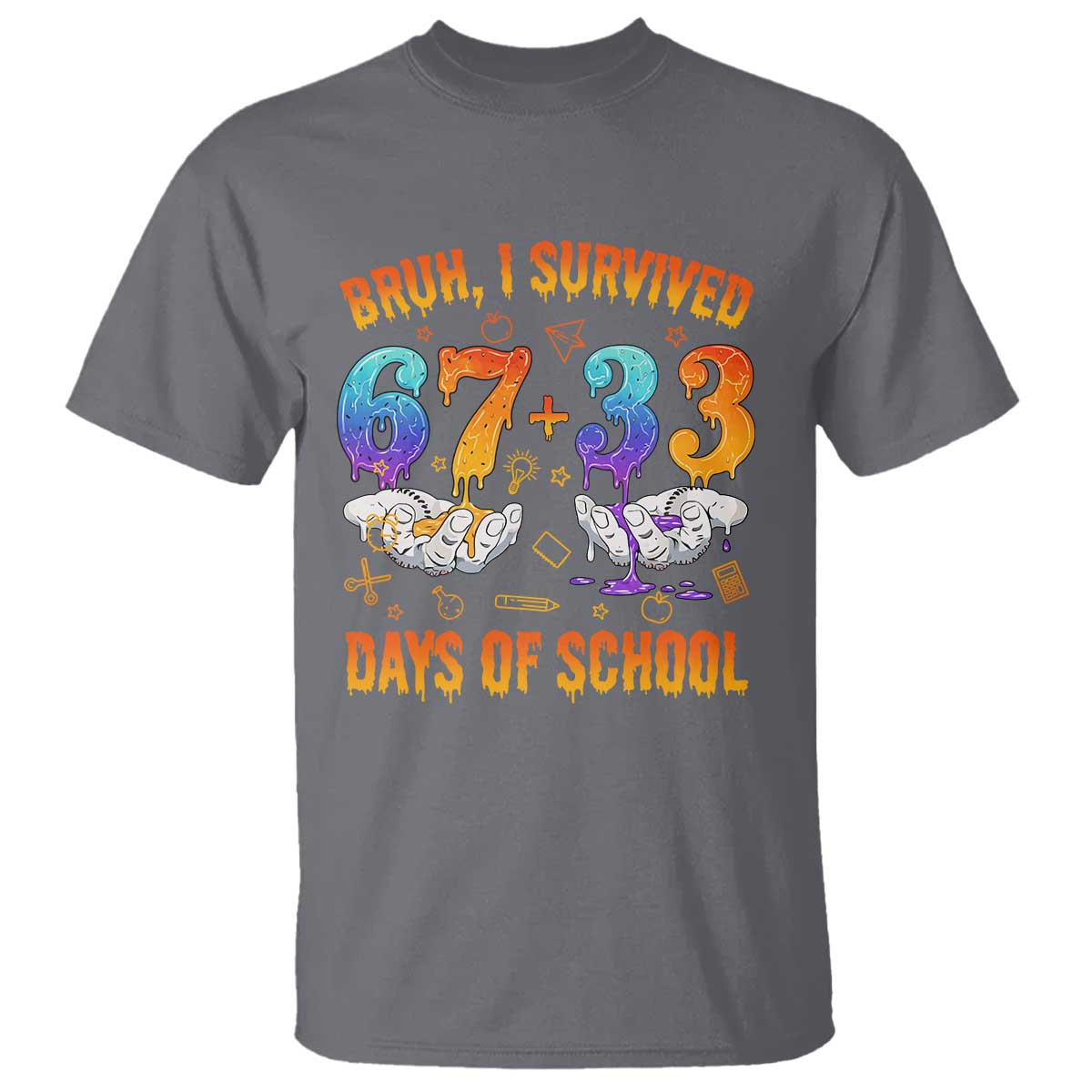 Bruh I Survived 67 33 Days Of School T Shirt Funny 100th Days of School Teacher 67 Drip - Wonder Print Shop