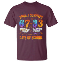 Bruh I Survived 67 33 Days Of School T Shirt Funny 100th Days of School Teacher 67 Drip - Wonder Print Shop