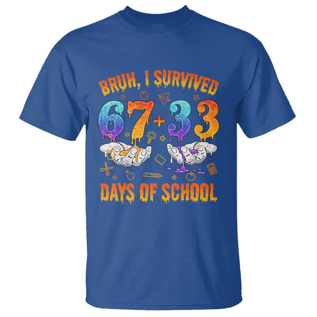 Bruh I Survived 67 33 Days Of School T Shirt Funny 100th Days of School Teacher 67 Drip - Wonder Print Shop