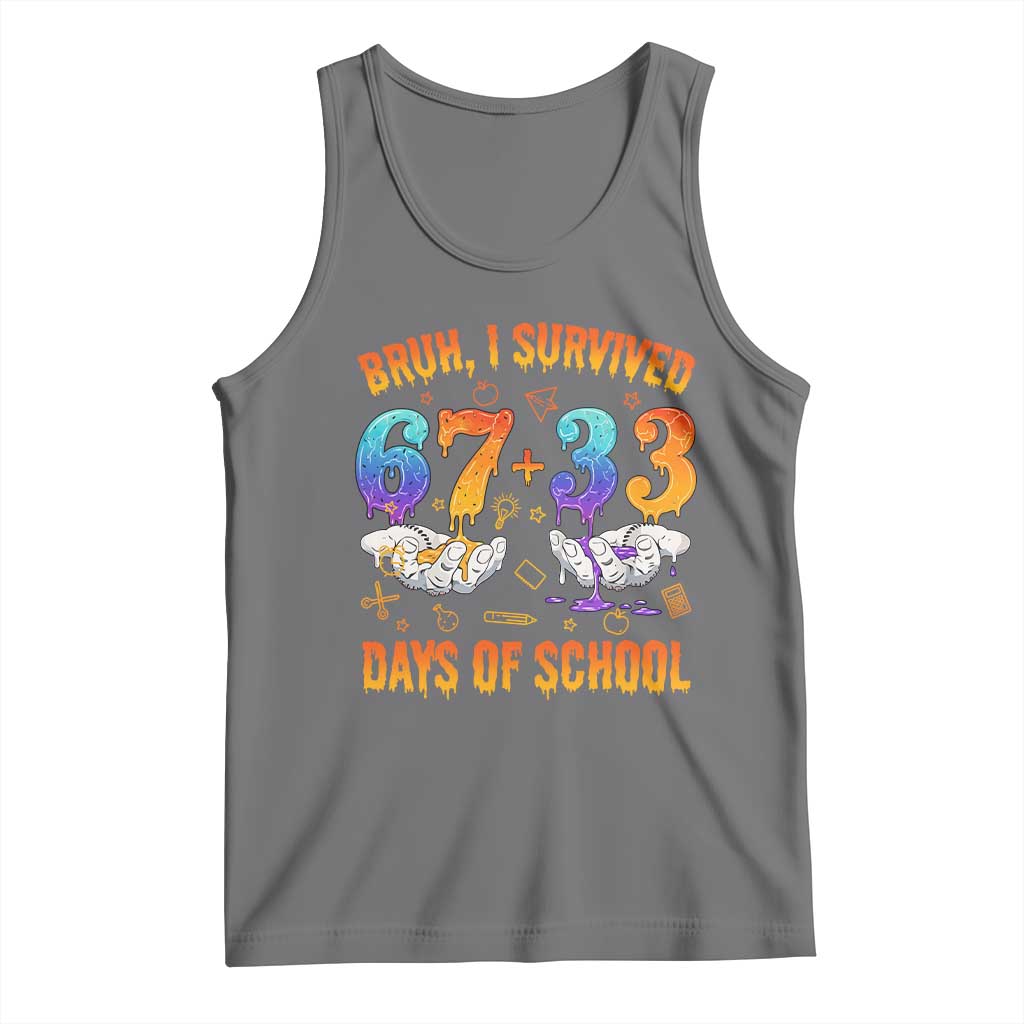 Bruh I Survived 67 33 Days Of School Tank Top Funny 100th Days of School Teacher 67 Drip - Wonder Print Shop