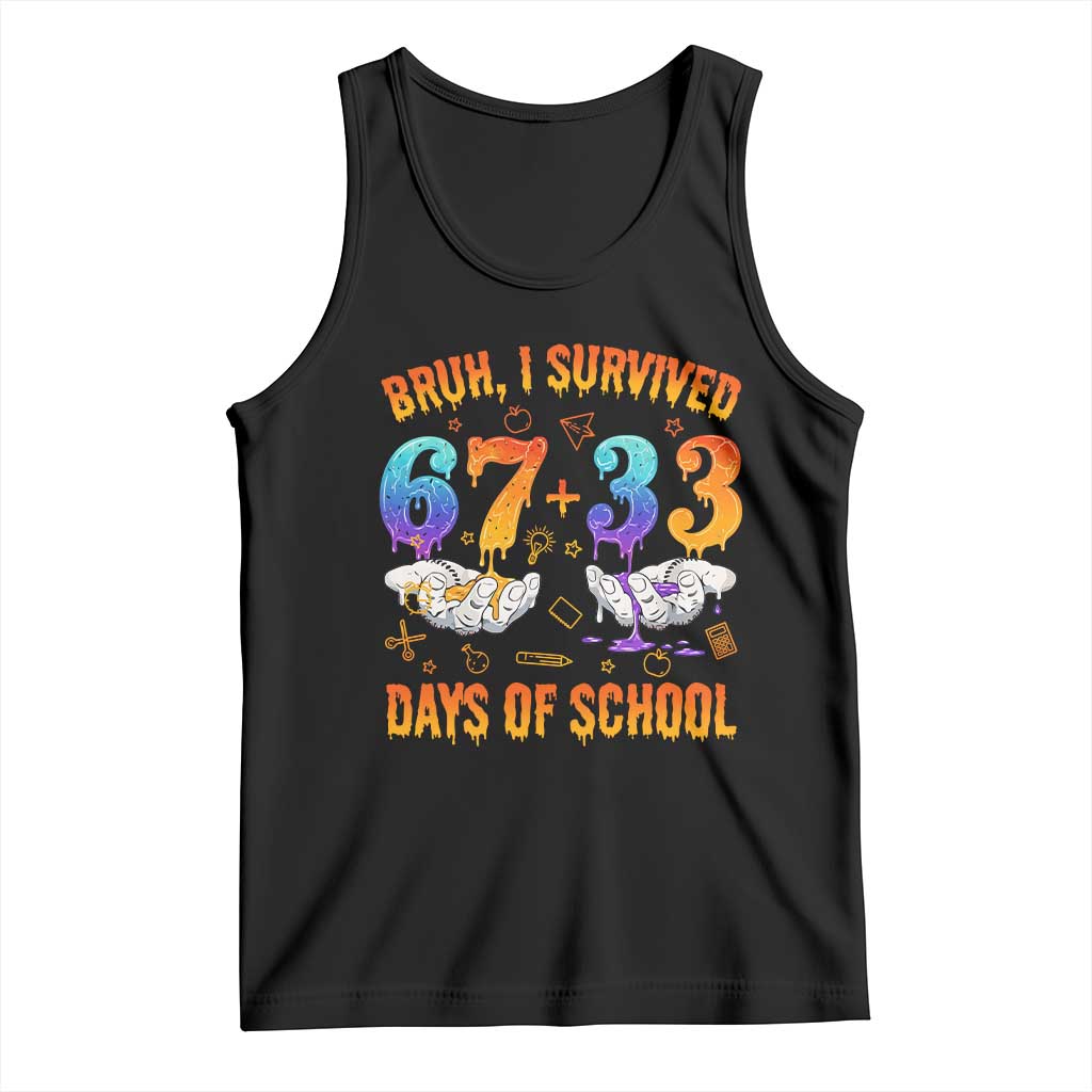 Bruh I Survived 67 33 Days Of School Tank Top Funny 100th Days of School Teacher 67 Drip - Wonder Print Shop