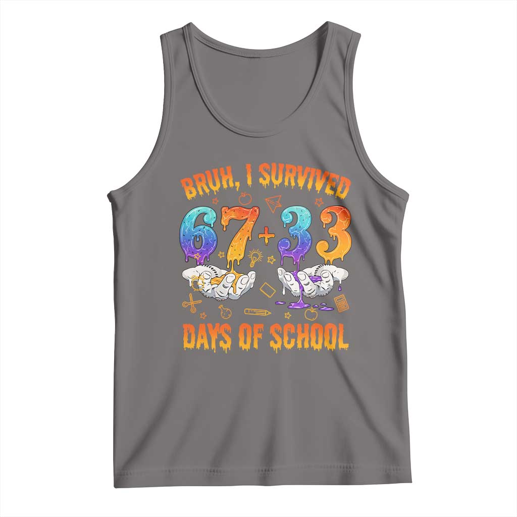 Bruh I Survived 67 33 Days Of School Tank Top Funny 100th Days of School Teacher 67 Drip - Wonder Print Shop