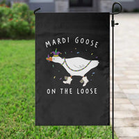 Mardi Goose On The Loose Garden Flag Funny Mardi Gras Carnival Parade