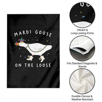 Mardi Goose On The Loose Garden Flag Funny Mardi Gras Carnival Parade