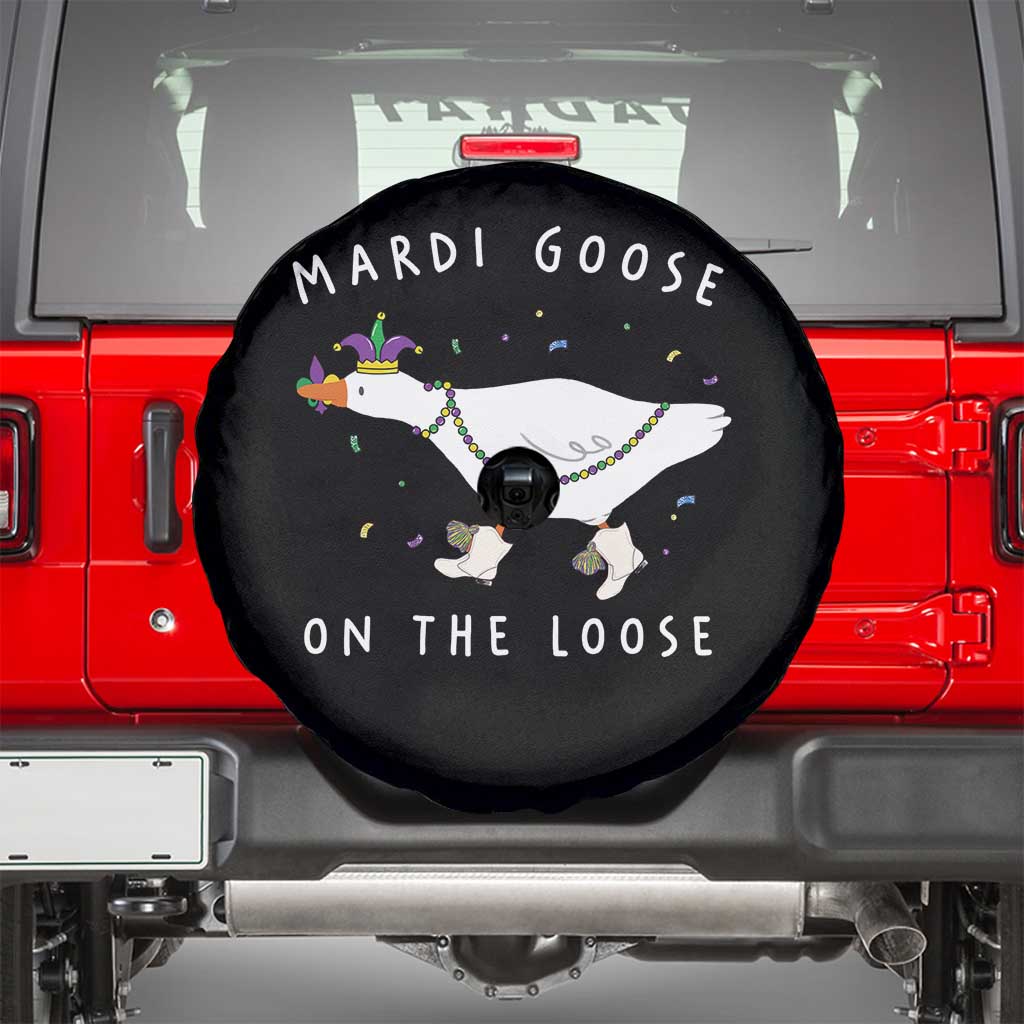 Mardi Goose On The Loose Spare Tire Cover Funny Mardi Gras Carnival Parade