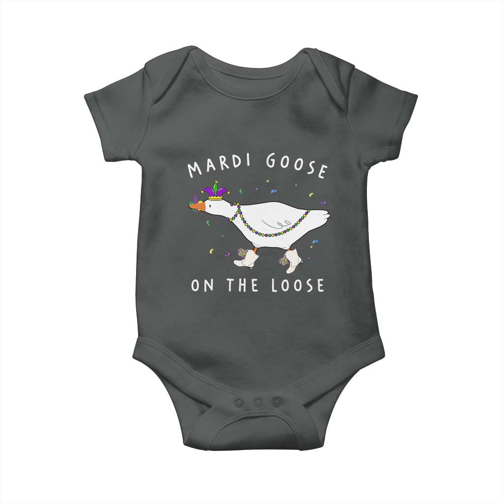 Mardi Goose On The Loose Baby Onesie Funny Mardi Gras Carnival Parade