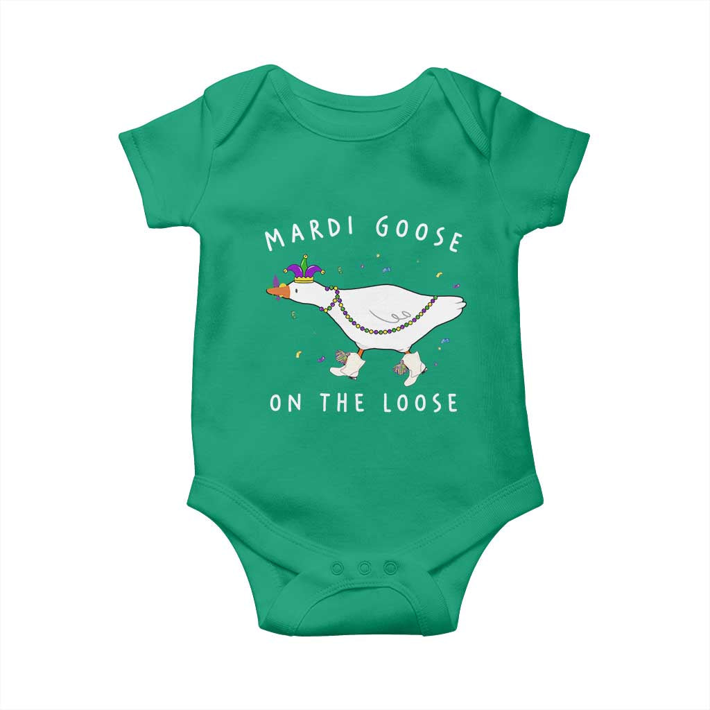 Mardi Goose On The Loose Baby Onesie Funny Mardi Gras Carnival Parade