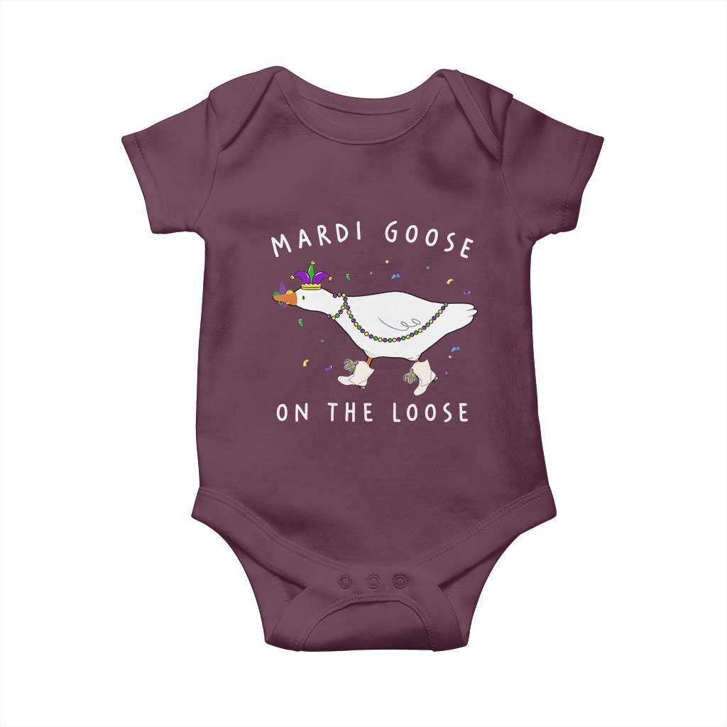 Mardi Goose On The Loose Baby Onesie Funny Mardi Gras Carnival Parade