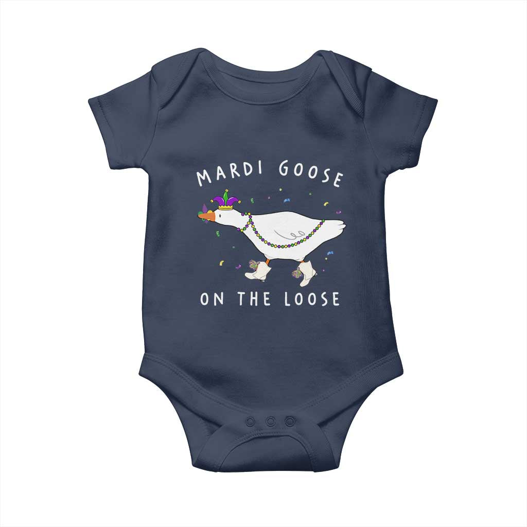 Mardi Goose On The Loose Baby Onesie Funny Mardi Gras Carnival Parade