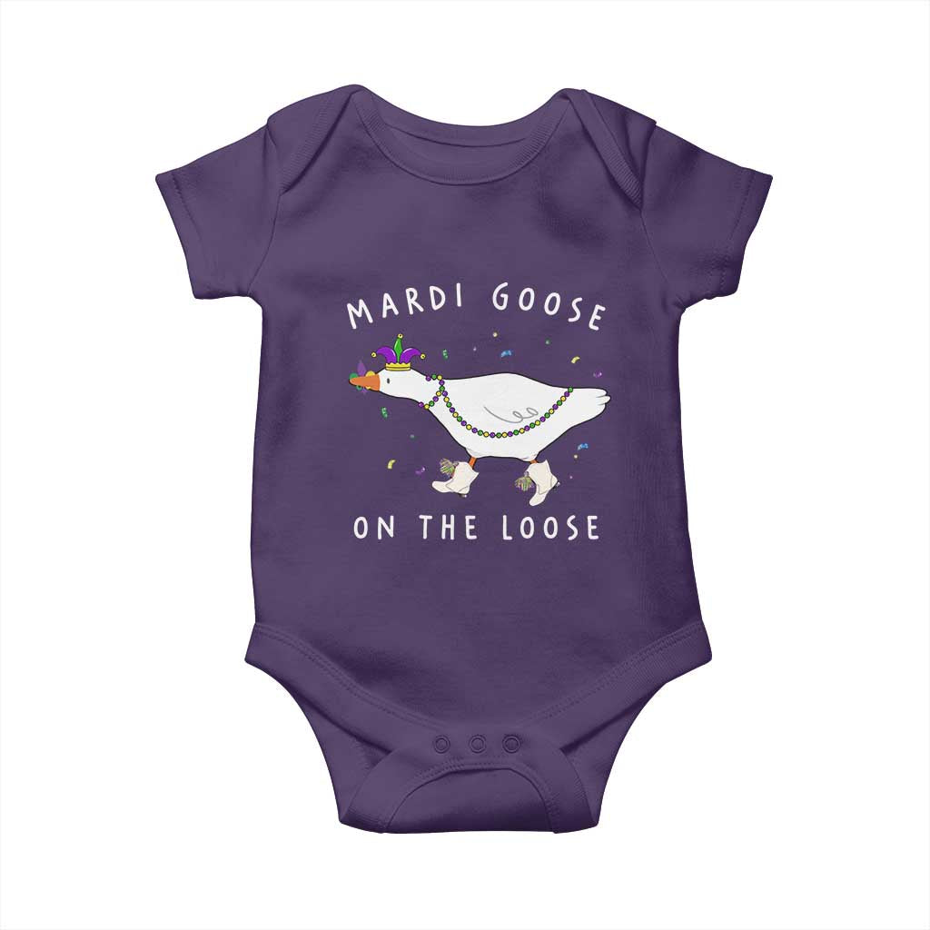 Mardi Goose On The Loose Baby Onesie Funny Mardi Gras Carnival Parade