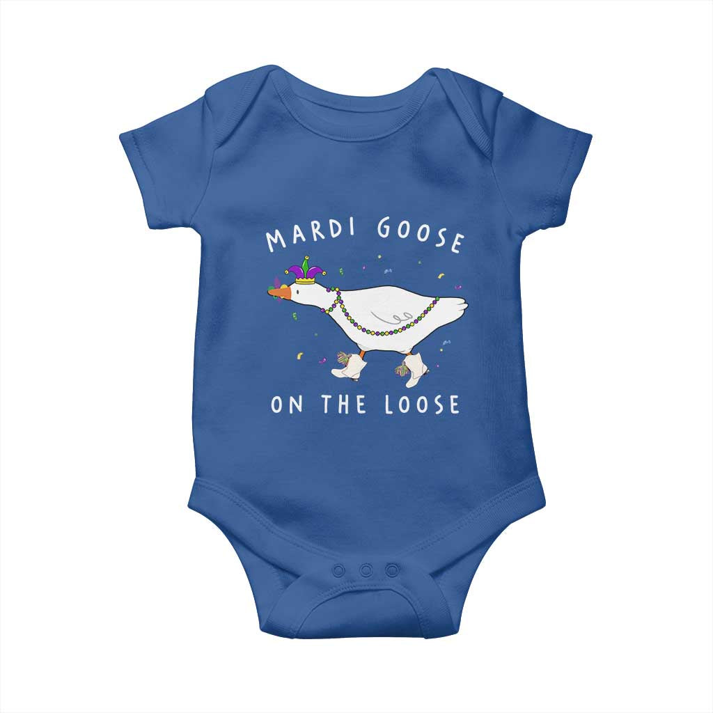 Mardi Goose On The Loose Baby Onesie Funny Mardi Gras Carnival Parade