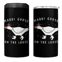 Mardi Goose On The Loose 4 in 1 Can Cooler Tumbler Funny Mardi Gras Carnival Parade