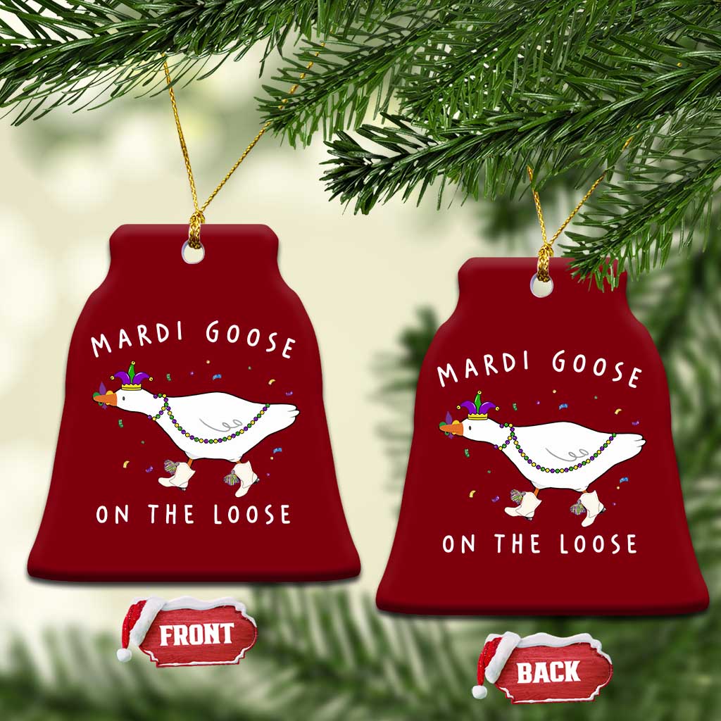 Mardi Goose On The Loose Ceramic Ornament Funny Mardi Gras Carnival Parade