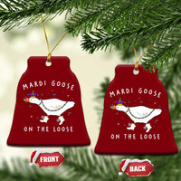 Mardi Goose On The Loose Ceramic Ornament Funny Mardi Gras Carnival Parade