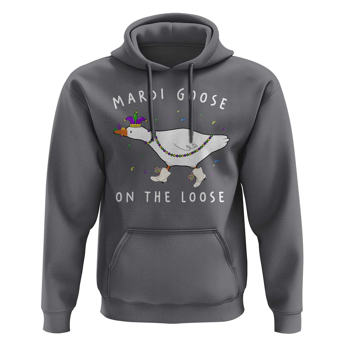 Mardi Goose On The Loose Hoodie Funny Mardi Gras Carnival Parade