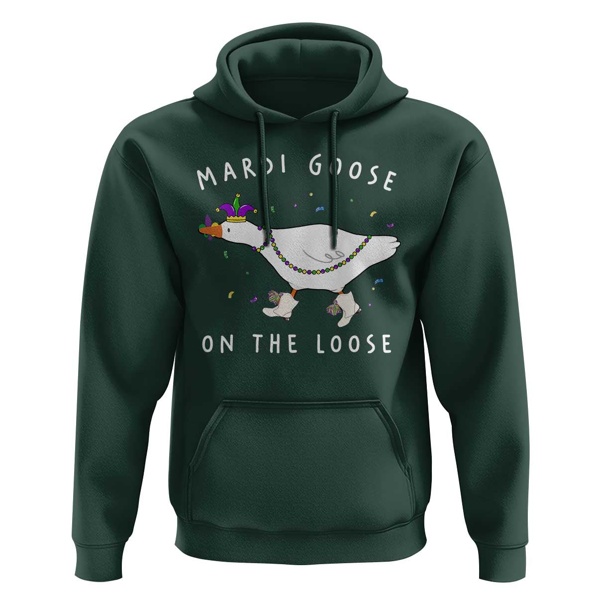 Mardi Goose On The Loose Hoodie Funny Mardi Gras Carnival Parade