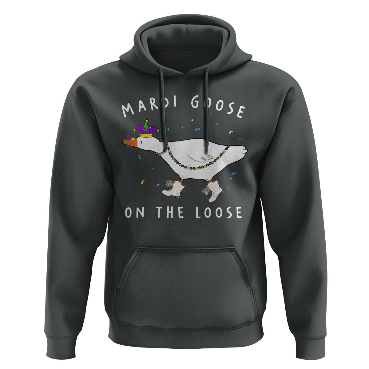 Mardi Goose On The Loose Hoodie Funny Mardi Gras Carnival Parade