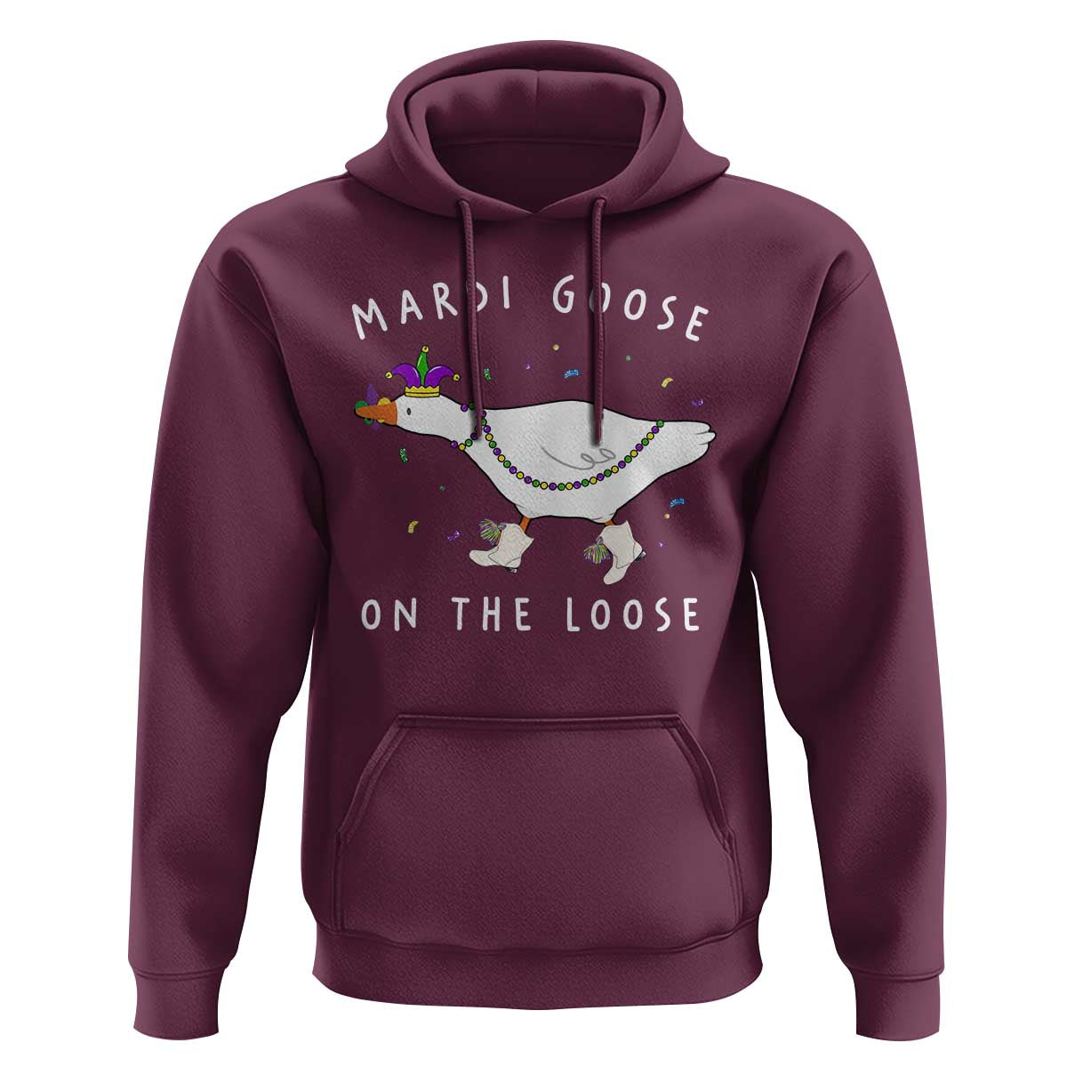 Mardi Goose On The Loose Hoodie Funny Mardi Gras Carnival Parade