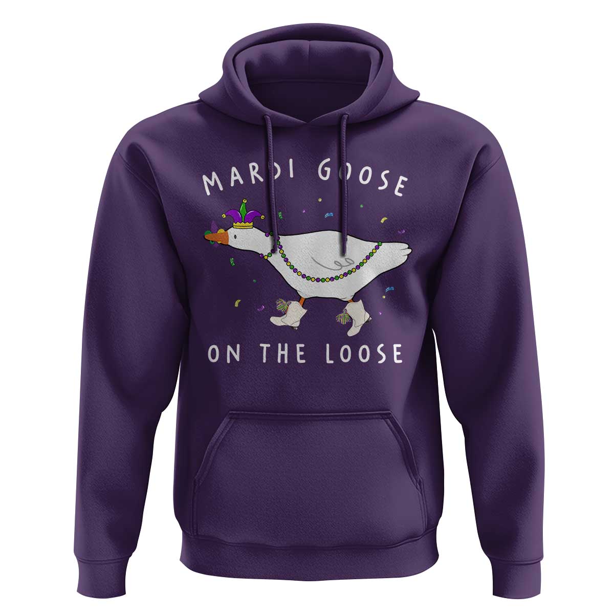Mardi Goose On The Loose Hoodie Funny Mardi Gras Carnival Parade