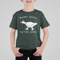 Mardi Goose On The Loose T Shirt For Kid Funny Mardi Gras Carnival Parade