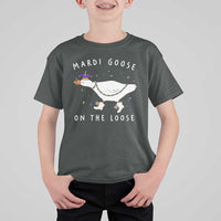 Mardi Goose On The Loose T Shirt For Kid Funny Mardi Gras Carnival Parade