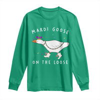 Mardi Goose On The Loose Long Sleeve Shirt Funny Mardi Gras Carnival Parade