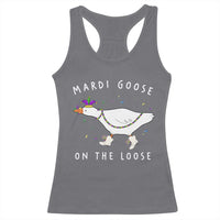 Mardi Goose On The Loose Racerback Tank Top Funny Mardi Gras Carnival Parade
