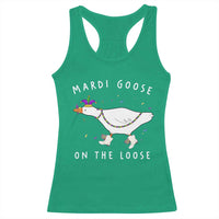 Mardi Goose On The Loose Racerback Tank Top Funny Mardi Gras Carnival Parade