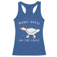 Mardi Goose On The Loose Racerback Tank Top Funny Mardi Gras Carnival Parade